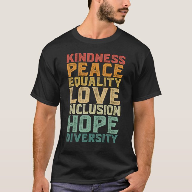 Camiseta Paz Amor Diversidad Inclusión Igualdad Derechos Hu (Anverso)