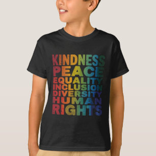 Camiseta Paz Amor Diversidad Inclusión Igualdad Hist negra