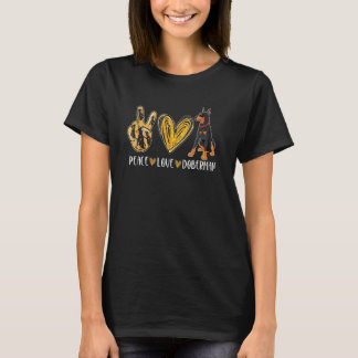 Camiseta Paz Amor Doberman Perro Lindo