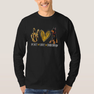 Camiseta Paz Amor Doberman Perro Lindo