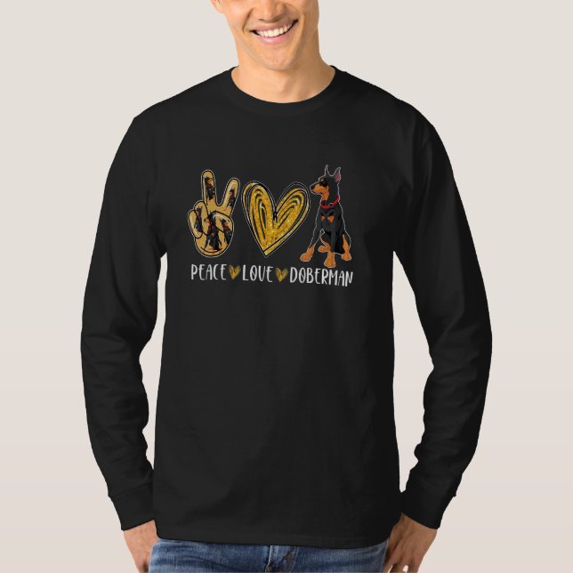 Camiseta Paz Amor Doberman Perro Lindo (Anverso)