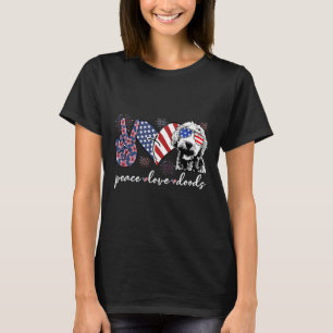 Camiseta Paz Amor Doods Goldendoodle Bandera De Usa Doodle 