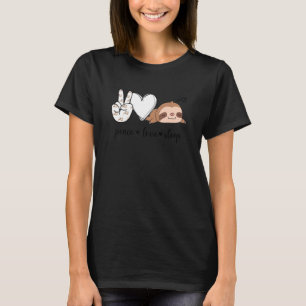 Camiseta Paz Amor Dormir Paz Mano Rótulo Dormir Slots
