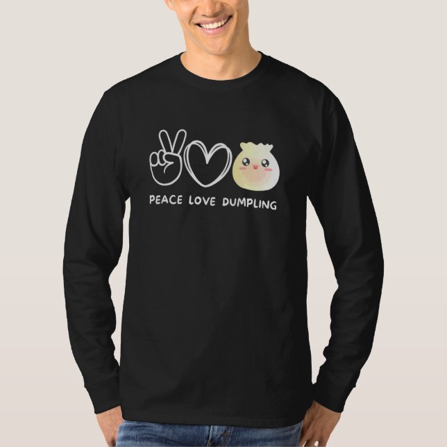 Camiseta Paz Amor Dumbling Retro Dumbling  Comida China (Anverso)