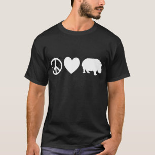 Camiseta Paz, amor e hipopótamos