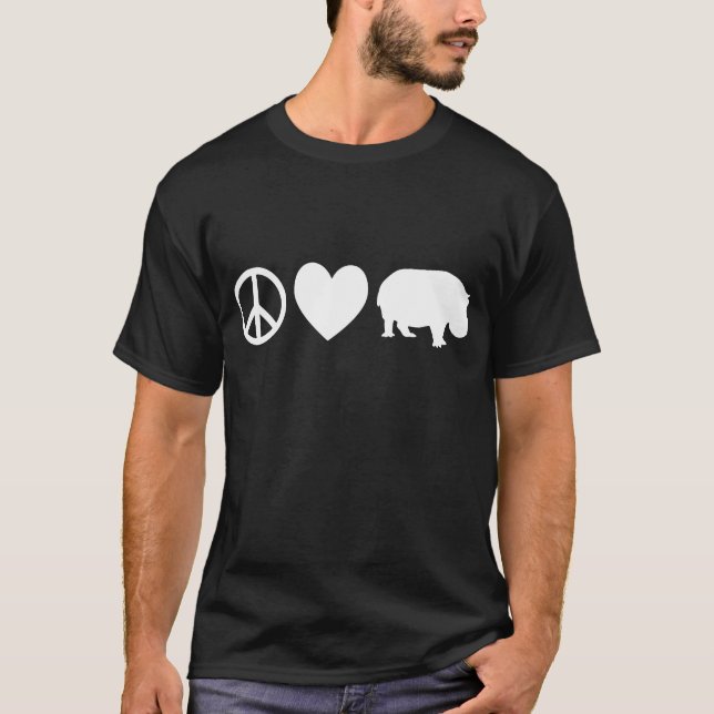 Camiseta Paz, amor e hipopótamos (Anverso)