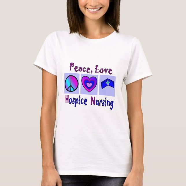 Camiseta Paz, amor, enfermería del hospicio (Anverso)