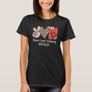 Camiseta Paz Amor Enfermería Estetoscopio Crna Vida Enferm