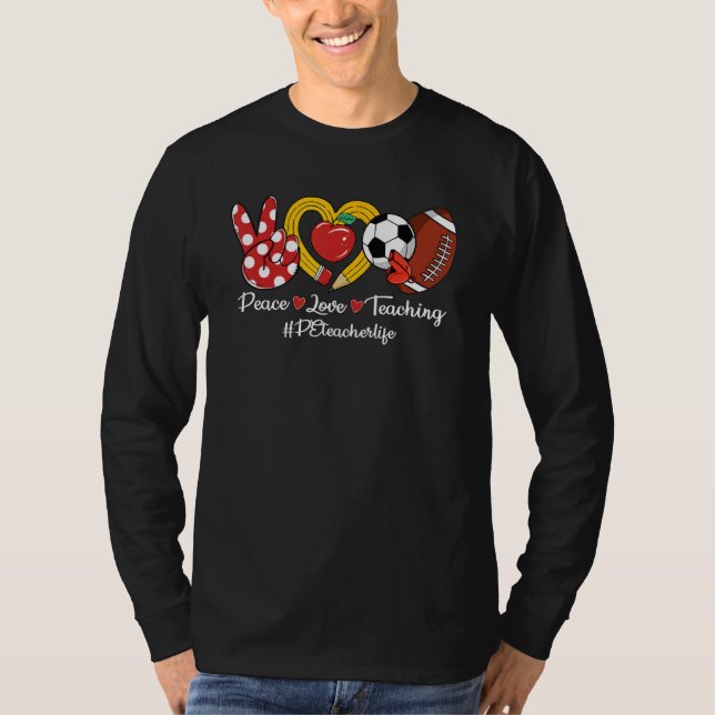 Camiseta Paz Amor Enseñanza Lápiz Apple PE Vida del profeso (Anverso)