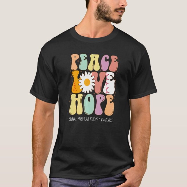 Camiseta Paz Amor Esperanza Atrofia Muscular Espinal Awaren (Anverso)