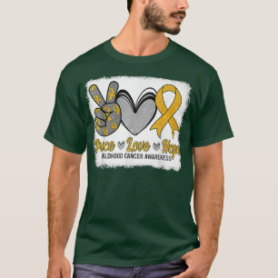 Camiseta Paz Amor Esperanza Concienciación sobre el Cáncer