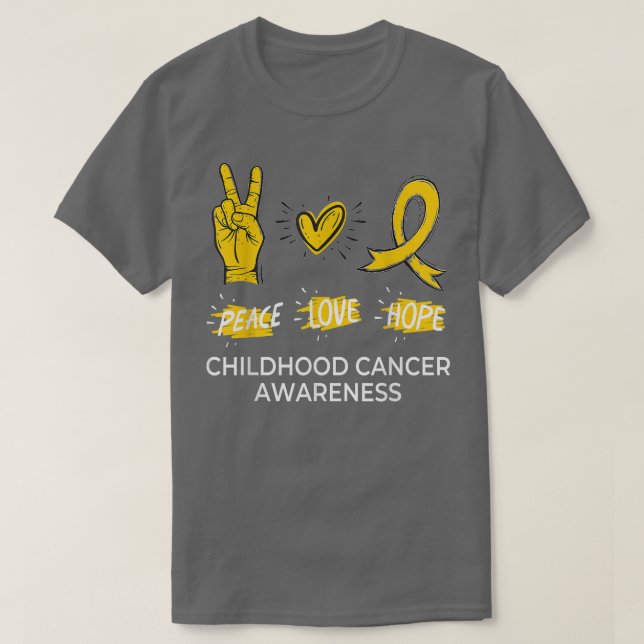Camiseta Paz Amor Esperanza Concienciación sobre el Cáncer  (Diseño del anverso)