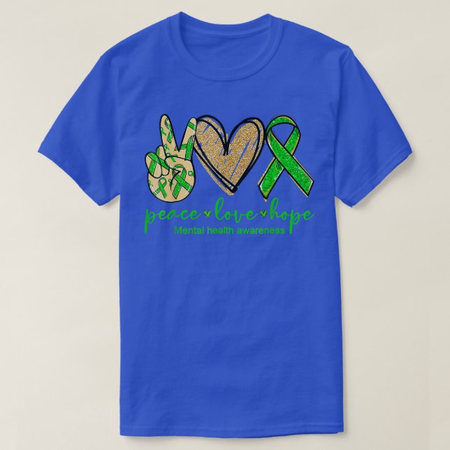 Camiseta Paz Amor Esperanza Concienciación sobre salud ment (Diseño del anverso)