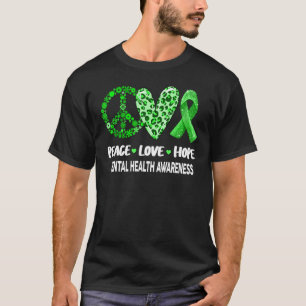 Camiseta Paz Amor Esperanza Concienciación sobre salud ment