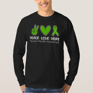 Camiseta Paz Amor Esperanza Concienciación sobre salud ment