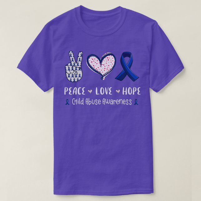Camiseta Paz Amor esperanza de que los niños abusen de la c (Diseño del anverso)