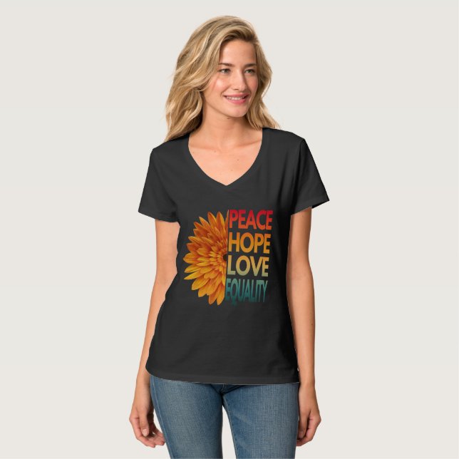CAMISETA PAZ AMOR ESPERANZA IGUALDAD (Anverso completo)