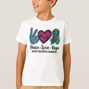 Camiseta Paz Amor Esperanza Prevención Suicida Conciencia