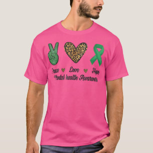 Camiseta Paz Amor Esperanza Salud Mental Apoyo para Concien