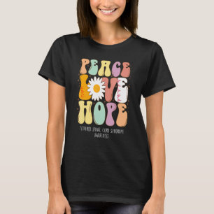 Camiseta Paz Amor Esperanza Síndrome de Cordón Espinal Teñi