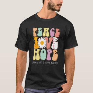 Camiseta Paz Amor Esperanza Síndrome de Koolen De Vries KDV