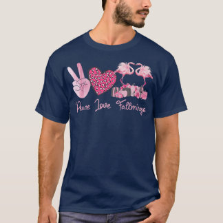 Camiseta Paz amor Fallmingo Flamingo rosa y calabaza en Au