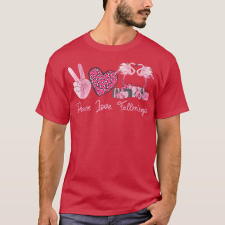 Camiseta Paz amor Fallmingo Flamingo rosa y calabaza en Au