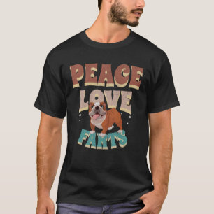 Camiseta Paz Amor Faros Hombres Mujeres Retro Bulldog Inglé