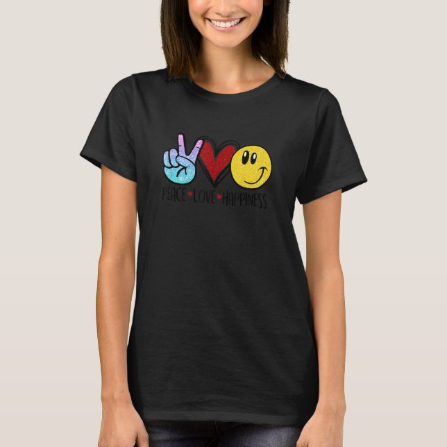 Camiseta Paz Amor Felicidad (Anverso)