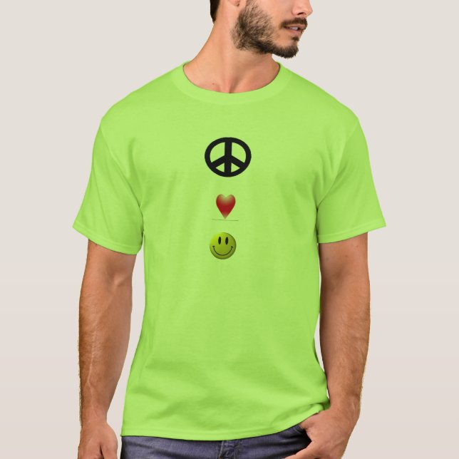 Camiseta paz, amor, felicidad (Anverso)