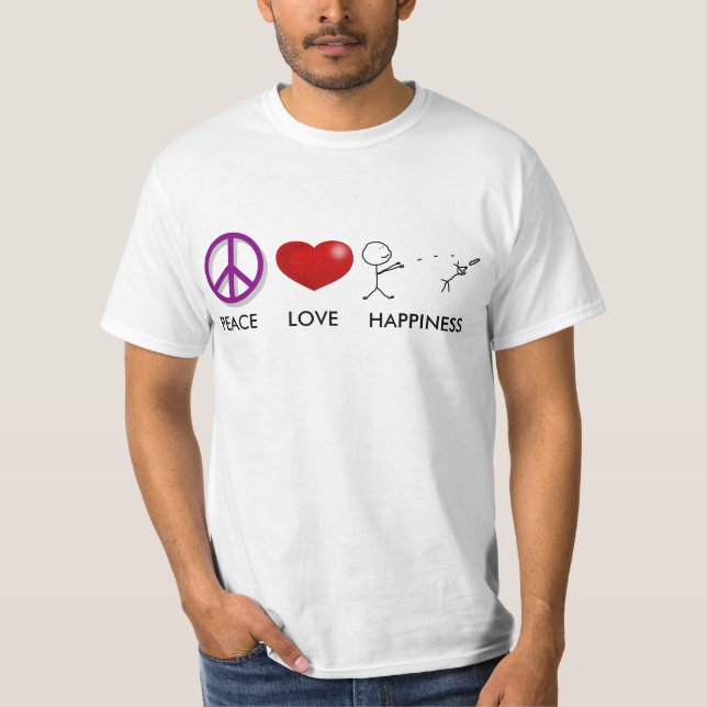 CAMISETA PAZ, AMOR, FELICIDAD (Anverso)