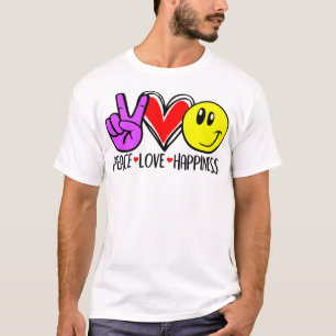 Camiseta Paz Amor Felicidad Positividad