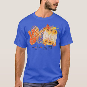 Camiseta Paz Amor Feliz Caída Calabaza Vintage Girasol Au