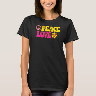 Camiseta Paz amor Flor Rótulo de energía Hippie 70 años set