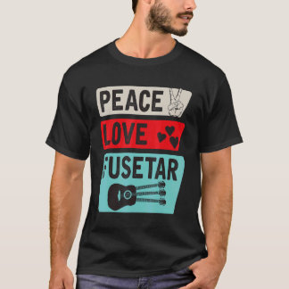 Camiseta Paz Amor Fusetar Guitarra Instrumento Fusetar Trip