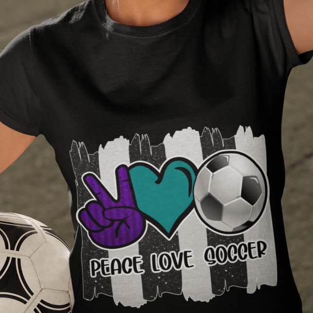 Camiseta Paz Amor Fútbol a Rayas Blancas y Negras (Subido por el creador)