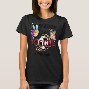 Camiseta Paz Amor Fútbol Mamá Vida Abuela Leopardo