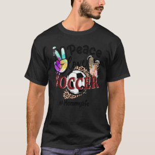 Camiseta Paz Amor Fútbol Mamá Vida Abuela Leopardo 1