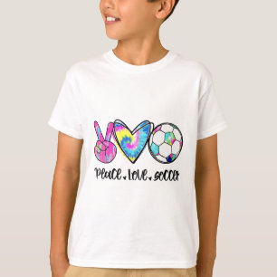 Camiseta Paz Amor Fútbol Tie Dye Lindo Amantes del Fútbol 