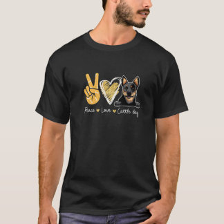 Camiseta Paz Amor Ganado Perro Perro Amantes