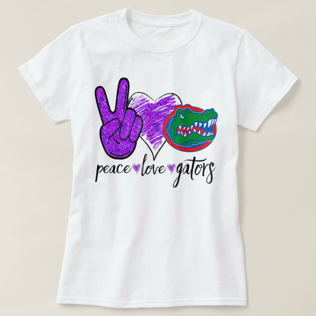 Camiseta Paz Amor Gators Crocodile Amantes Alligator (Diseño del anverso)
