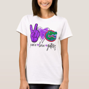 Camiseta Paz Amor Gators Crocodile Amantes Alligator