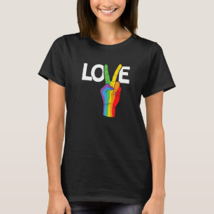 Camiseta Paz Amor Gay Orgullo Arcoiris Lgbtq Div Transgéner