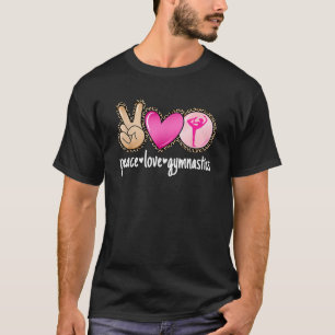 Camiseta Paz Amor Gimnasia Estampado de Leopardo Mujeres Ch