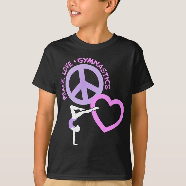 Camiseta Paz-Amor-Gimnástico, rosado/purple2 (Anverso)