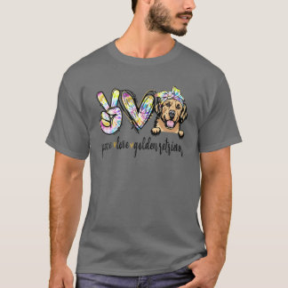 Camiseta Paz Amor Golden-Retriever Funny Dog Mom