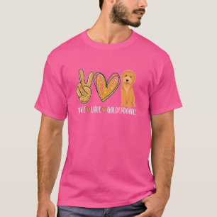 Camiseta Paz Amor Goldendoodle Perro Lindo