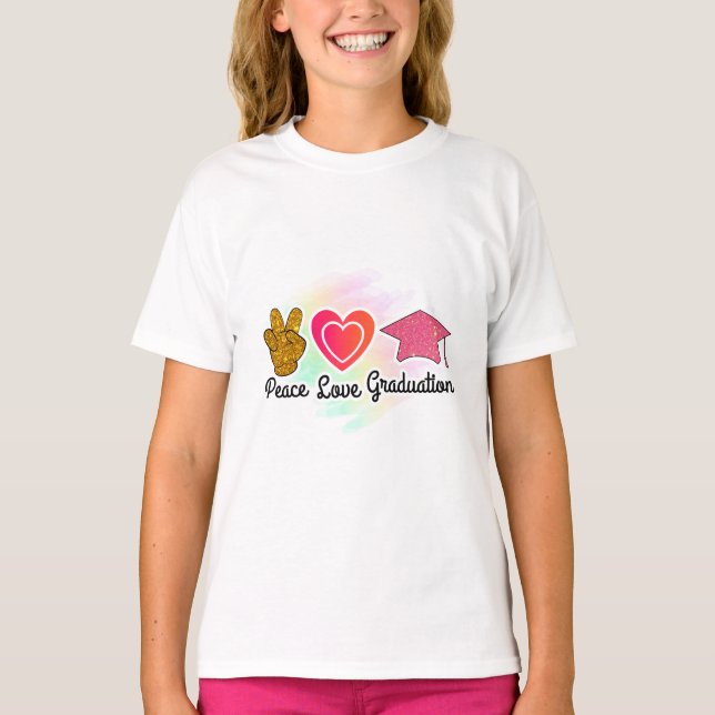 Camiseta Paz, amor, graduación (Anverso)