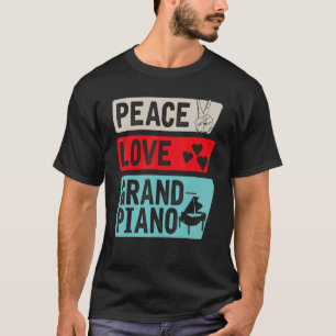 Camiseta Paz Amor Gran Piano Instrumento de Música Pianista