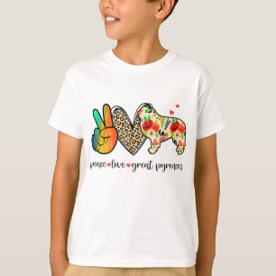 Camiseta Paz Amor Grandes Pirineos Gracioso Para Los Perros